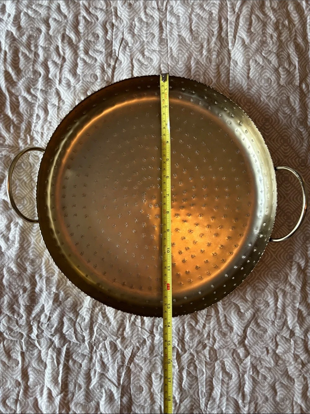 Decorative‎ Gold Metal Serving Tray with Dual Handles